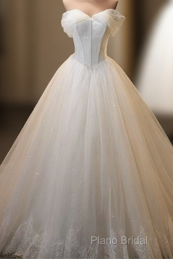 Romantic Tulle Ball Gown Corset Wedding Dresses For Bride Formal Prom Dresses Main image