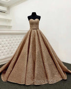 Rose Gold Quinceanera Dresses Sweetheart Sequin Ball Gown
