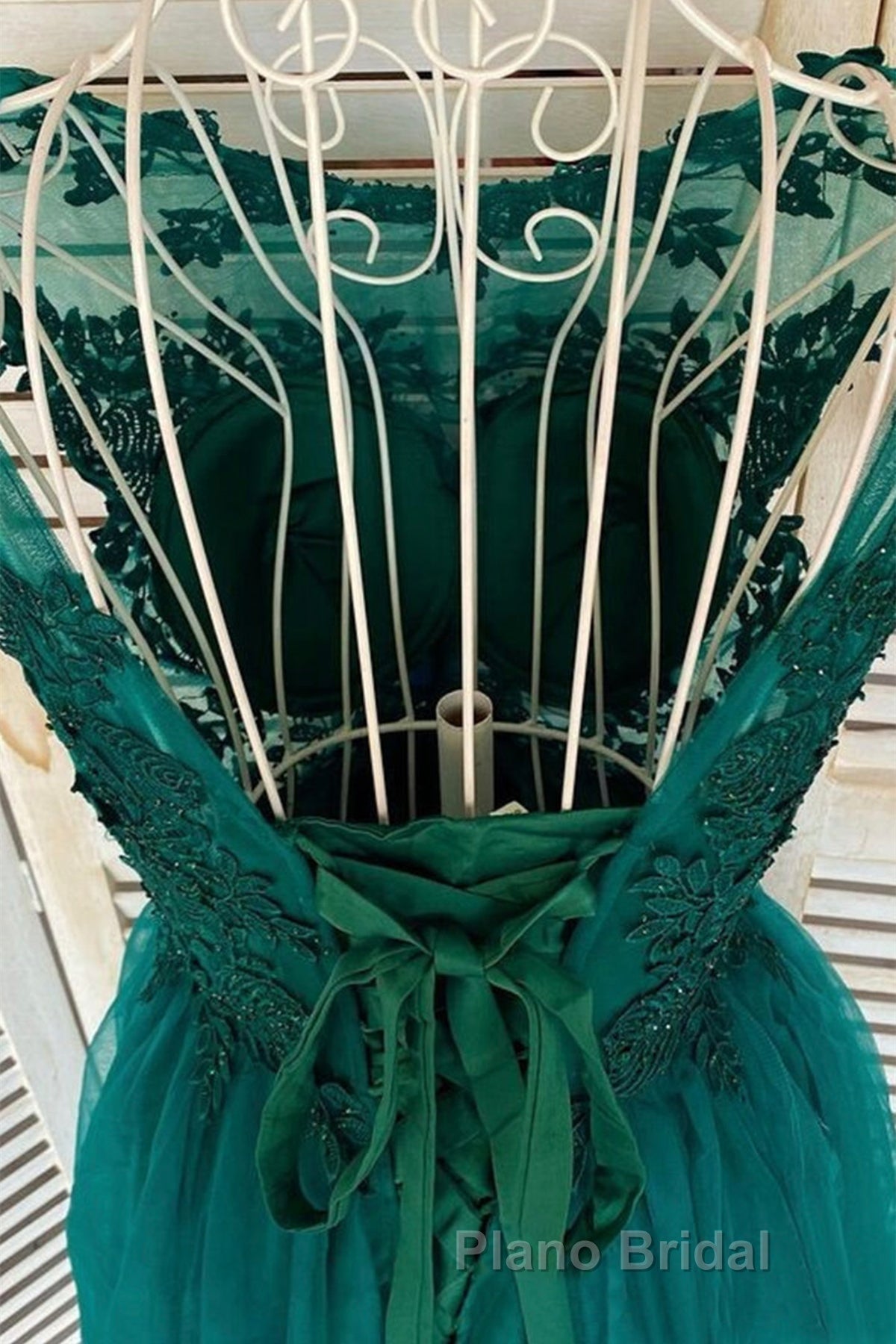 Round Neck Beaded Green Lace Short Formal Prom Homecoming Dress, Short Green Lace Formal Graduation Evening Dress