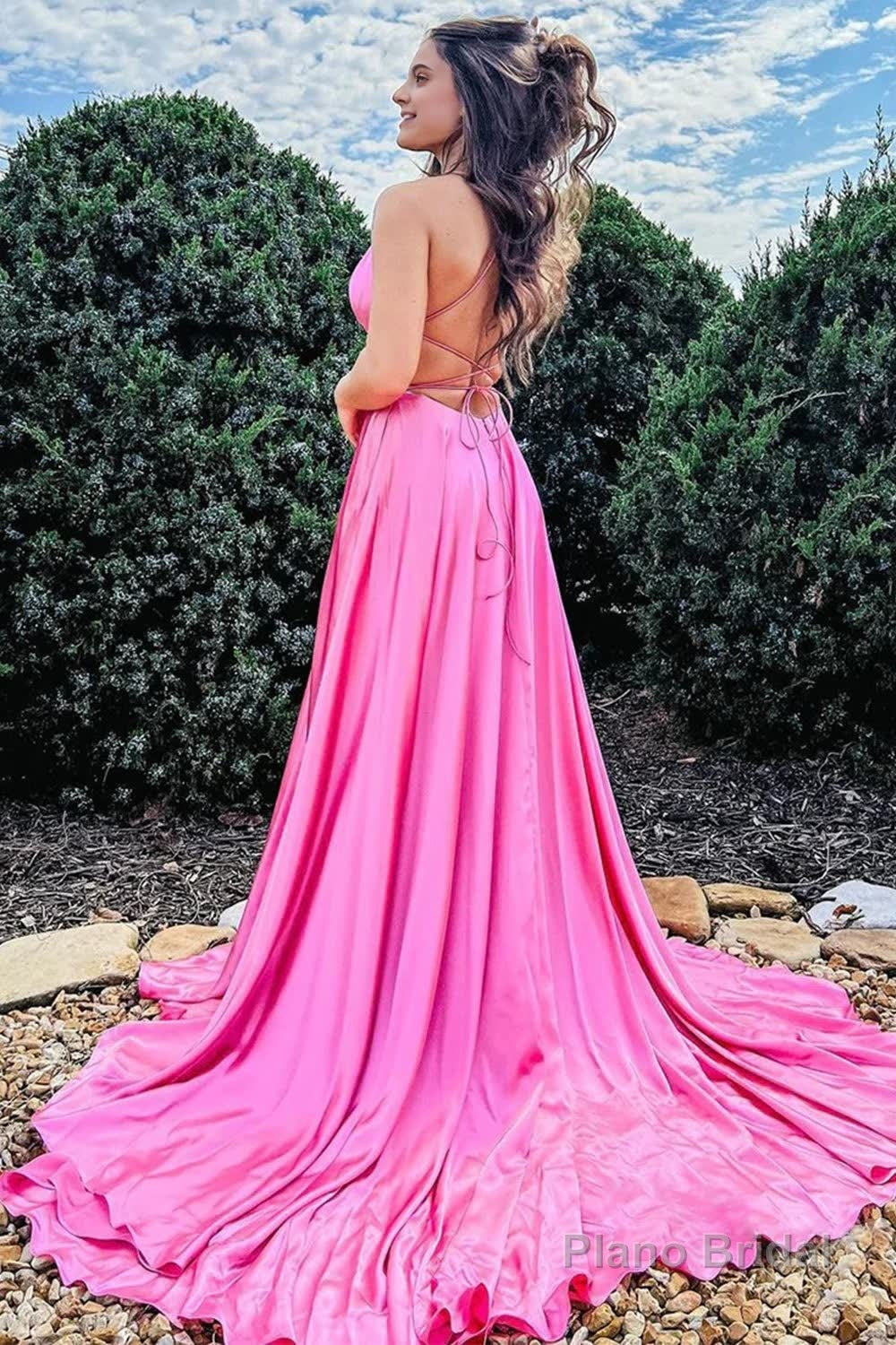 Royal Blue Halter Backless A Line Prom Dress