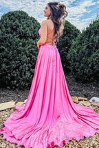 Royal Blue Halter Backless A Line Prom Dress