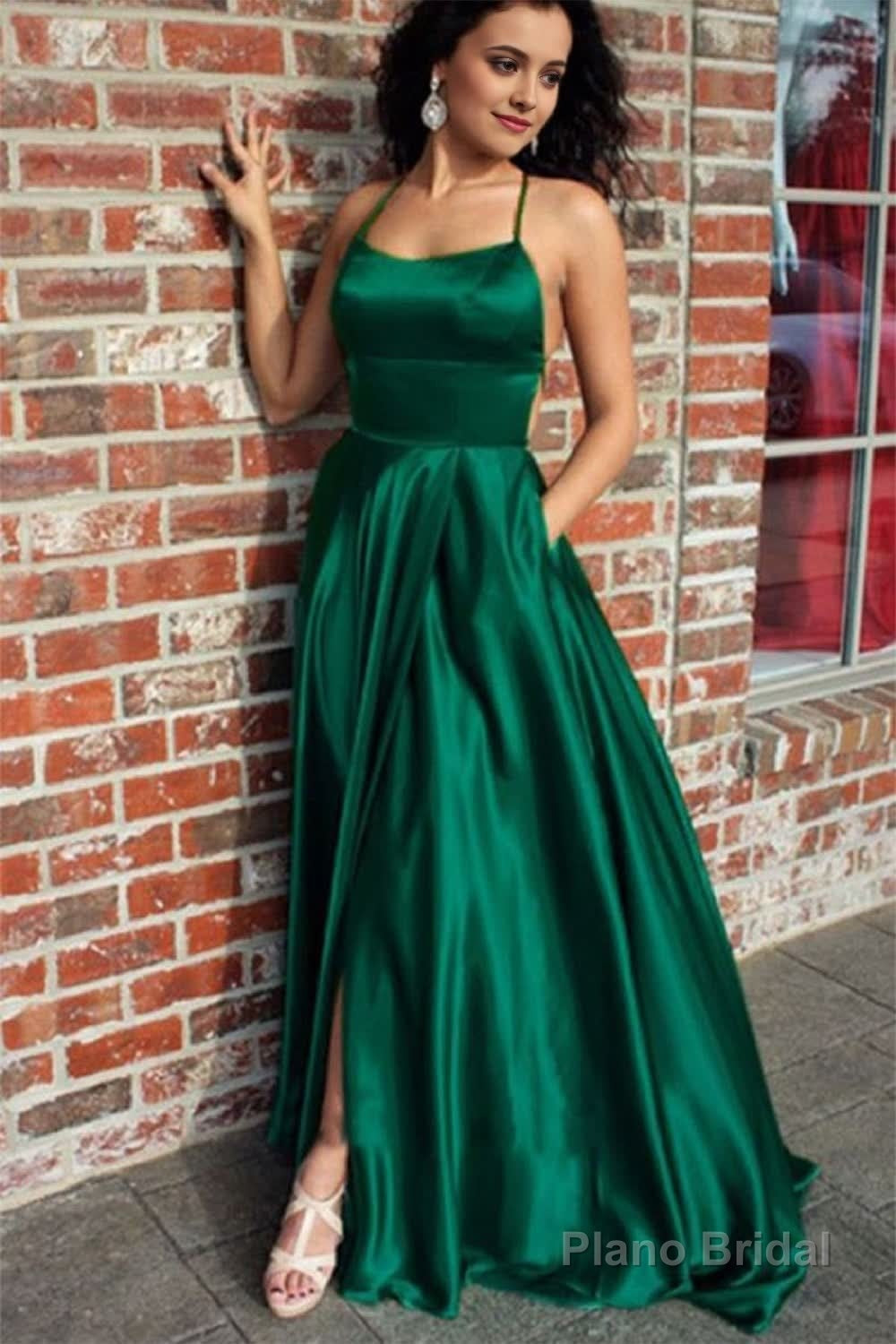 Royal Blue Halter Backless A Line Prom Dress Secondary image