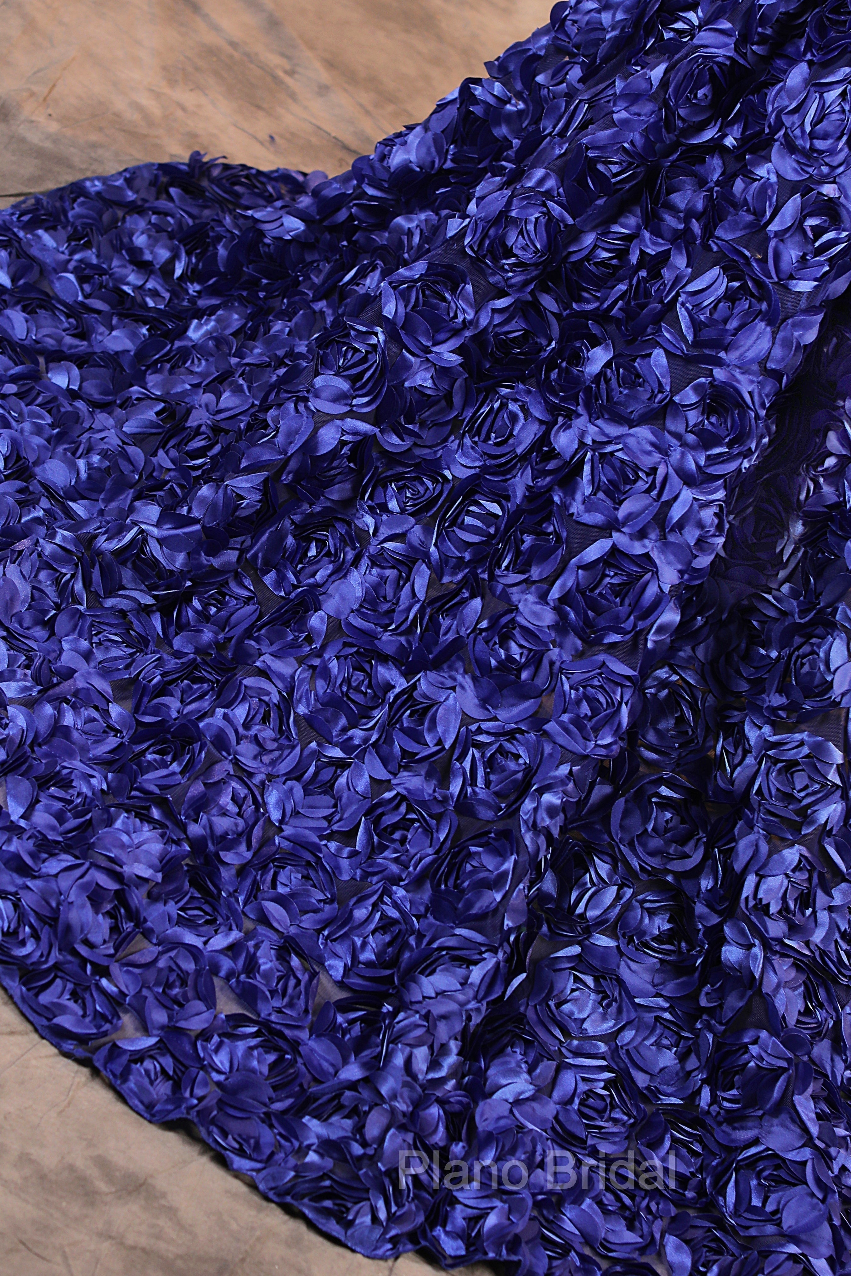 Royal Blue Mermaid Formal Prom Dresses Sequined Lace Flowers Halter Neck Backless Long Gowns