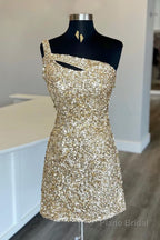 Royal Blue Open Back One Shoulder Tight Sequins Homecoming Dress