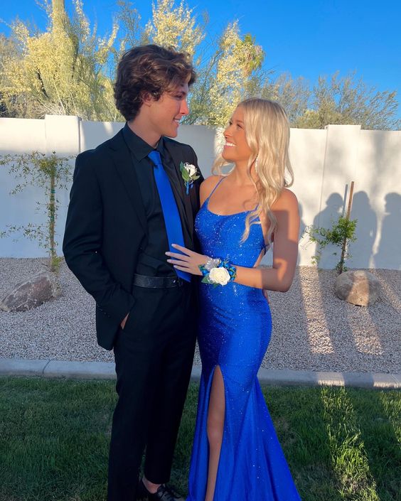 Royal Blue Formal Prom Dresses Long Formal Evening Dresses With Slit