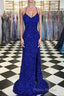 Royal Blue Sequin Mermaid Formal Prom Dresses