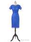 Royal Blue Sheath Cap Sleeves Mother Of The Bride Dresses