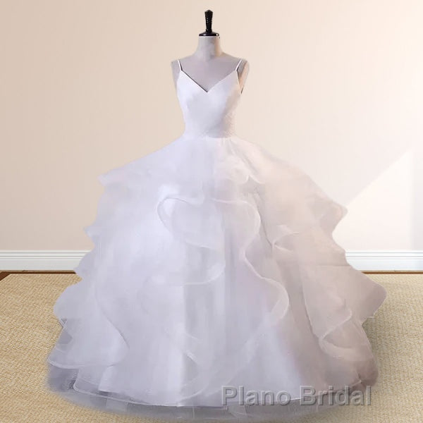 Royal Blue Spaghetti Strap Quinceanera Dresses V-neck with Ruffles