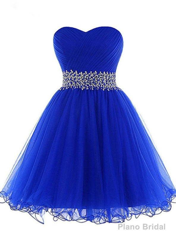 Royal Blue Sweetheart Pleats Beading Sequins Homecoming Dress Main image