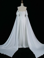 Royal Purple A-Line Off Shoulder Satin Long Formal Prom Dresses Formal Evening Dresses