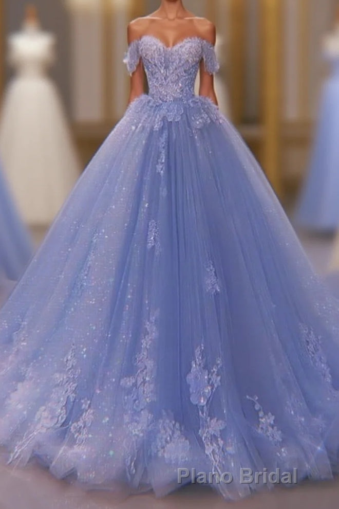 Princess Quinceanera Dresses Off The Shoulder Applique Sweet 16 Party Formal Prom Gowns Main image