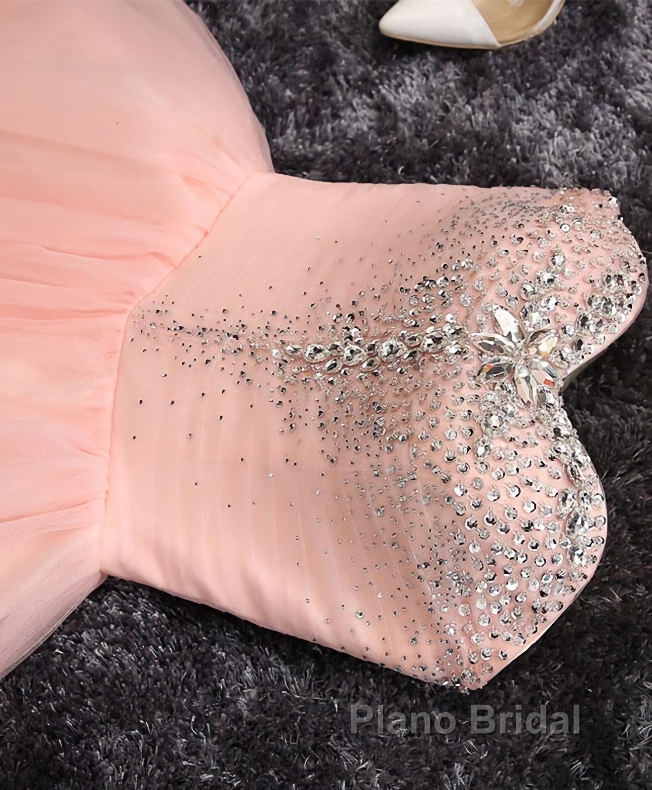 Pink A Line Sweetheart Neck Short Formal Prom Dress, Homecoming Dresses