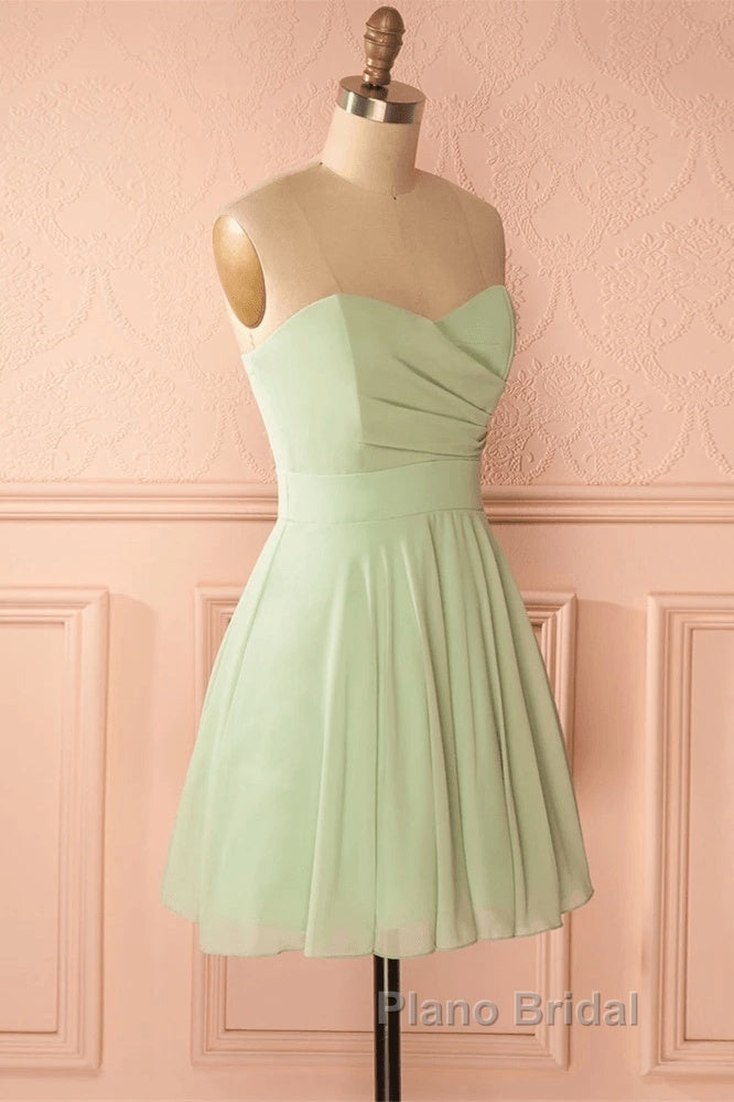 Sage Green Strapless A-Line Short Party Dresses Homecoming Dresses Secondary image
