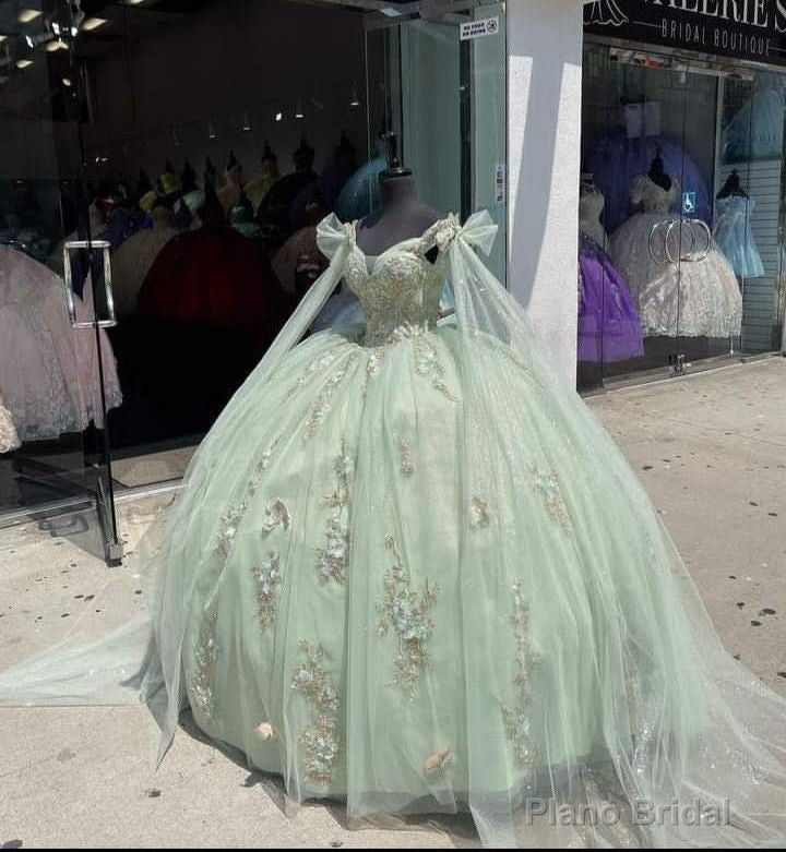 Sage Green Tulle Quinceanera Dress,Pretty Ball Gown Sweet 16 Dresses Main image
