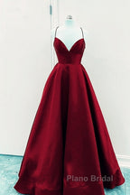 Satin Empire Formal Prom Dresses Lace Up Back