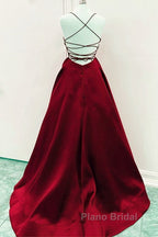 Satin Empire Formal Prom Dresses Lace Up Back