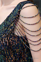 Sequin Beading Mermaid Lace V-neck Prom Dresses