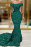 Sequin Off The Shoulder Formal Prom Dresses