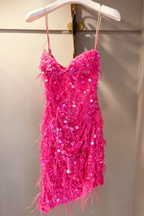 Sequin Formal Prom Dresses, Sheath Short Formal Prom Dresses