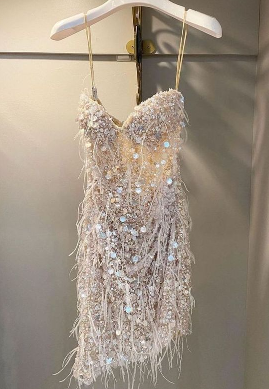 Sequin Formal Prom Dresses, Sheath Short Formal Prom Dresses Main image
