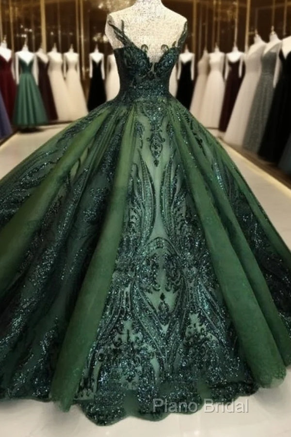Sequin Sparkly Off The Shoulder Ball Gown Formal Prom Dresses Sweet 16 Dresses Main image