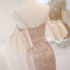 Sequins And Tulle Mermaid Long Party Dresses Formal Prom Dresses, Off Shoulder Formal Dresses