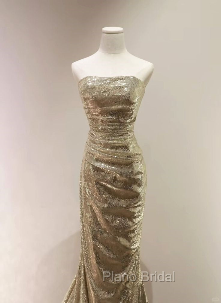 Sequins Mermaid Scoop Long Evening Dresses, Long Formal Prom Dresses Party Dresses Secondary image