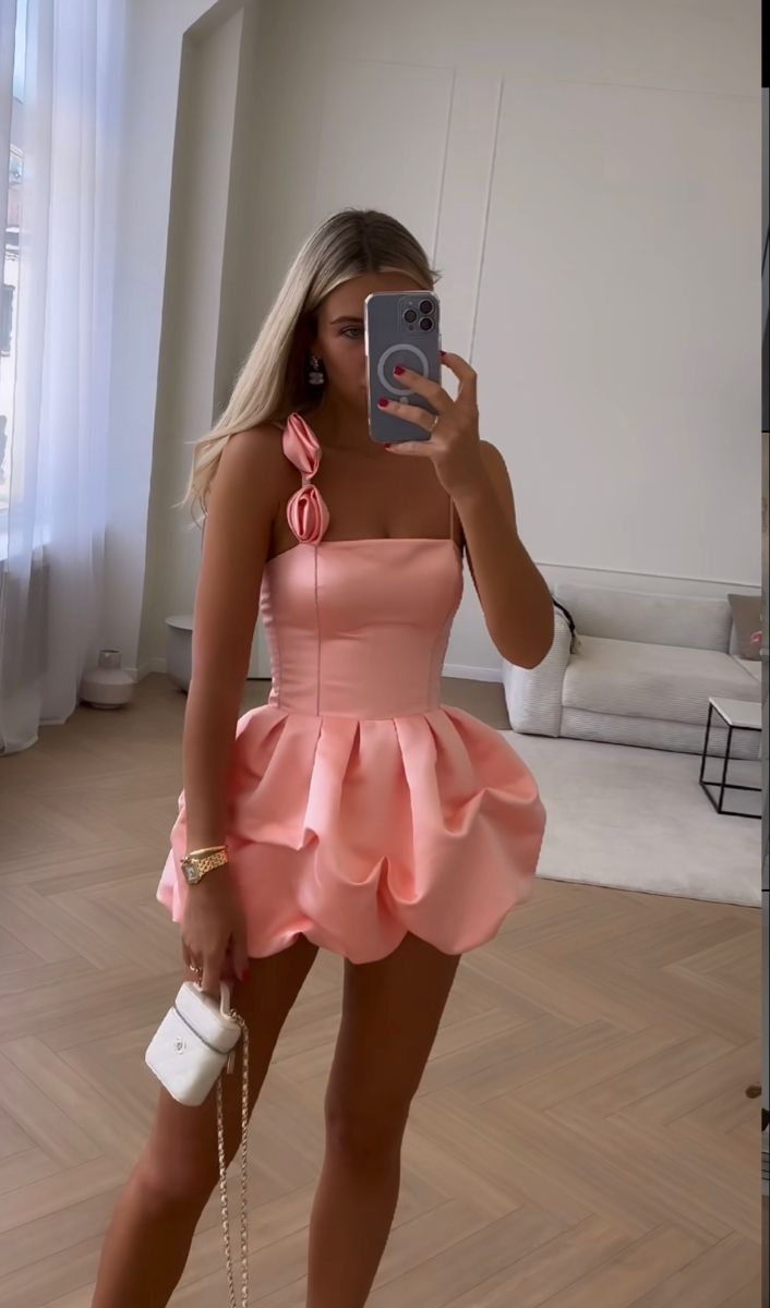 Sexy 17Th Birthday Dresses Pink Satin Birthday Outfits For Teens