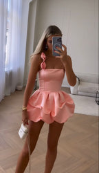 Sexy 17Th Birthday Dresses Pink Satin Birthday Outfits For Teens