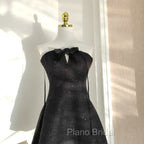 Sexy A Line Halter Black Holiday Dresses Travel Vacation Dresses Short Birthday Dresses