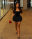 Sexy Sheath Halter Black Sleeveless Mini Short Formal 8Th Grade Homecoming Dresses Summer Middle School Hoco Dresses Homecoming Outfits Birthday Outfit