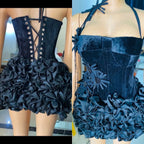 Sexy Sheath Halter Black Sleeveless Mini Short Formal 8Th Grade Homecoming Dresses Summer Middle School Hoco Dresses Homecoming Outfits Birthday Outfit