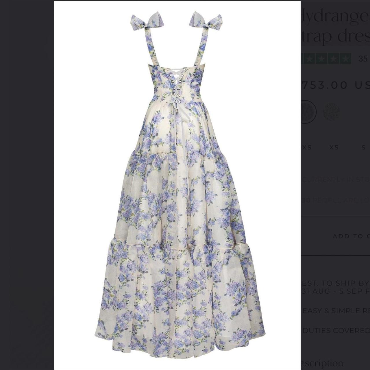 Sexy A Line Long Blue Floral Formal Prom Dresses Blue And White Party Dresses