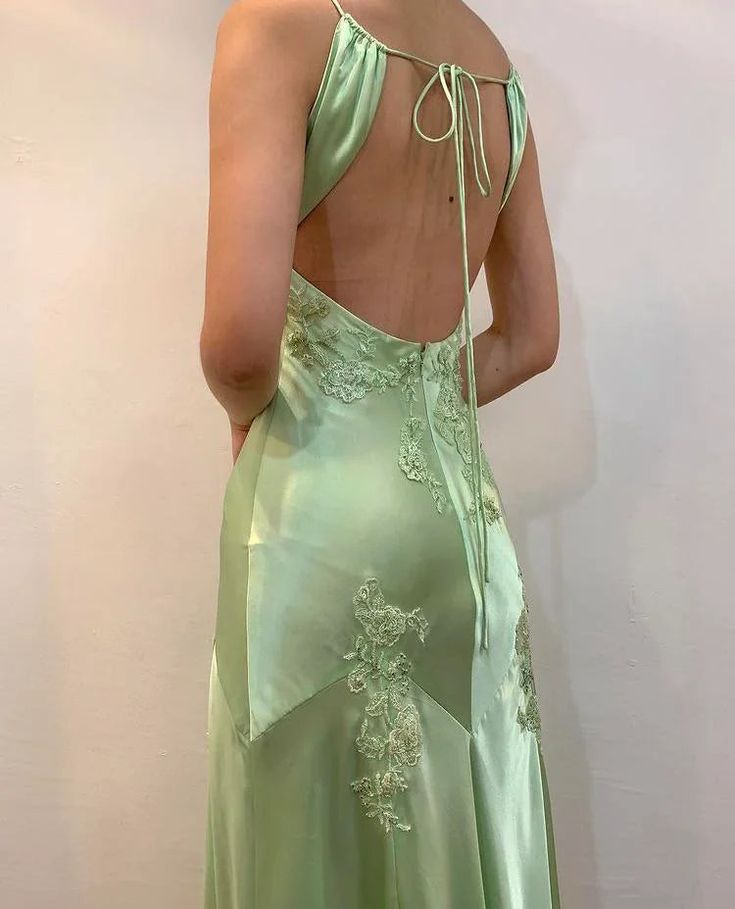 Sexy A Line Sage Green Satin Formal Prom Dresses 21Th Birthday Outfit