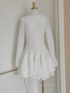 Sexy A Line Scoop Neckline White Holiday Dresses Travel Vacation Dresses Short Birthday Dresses