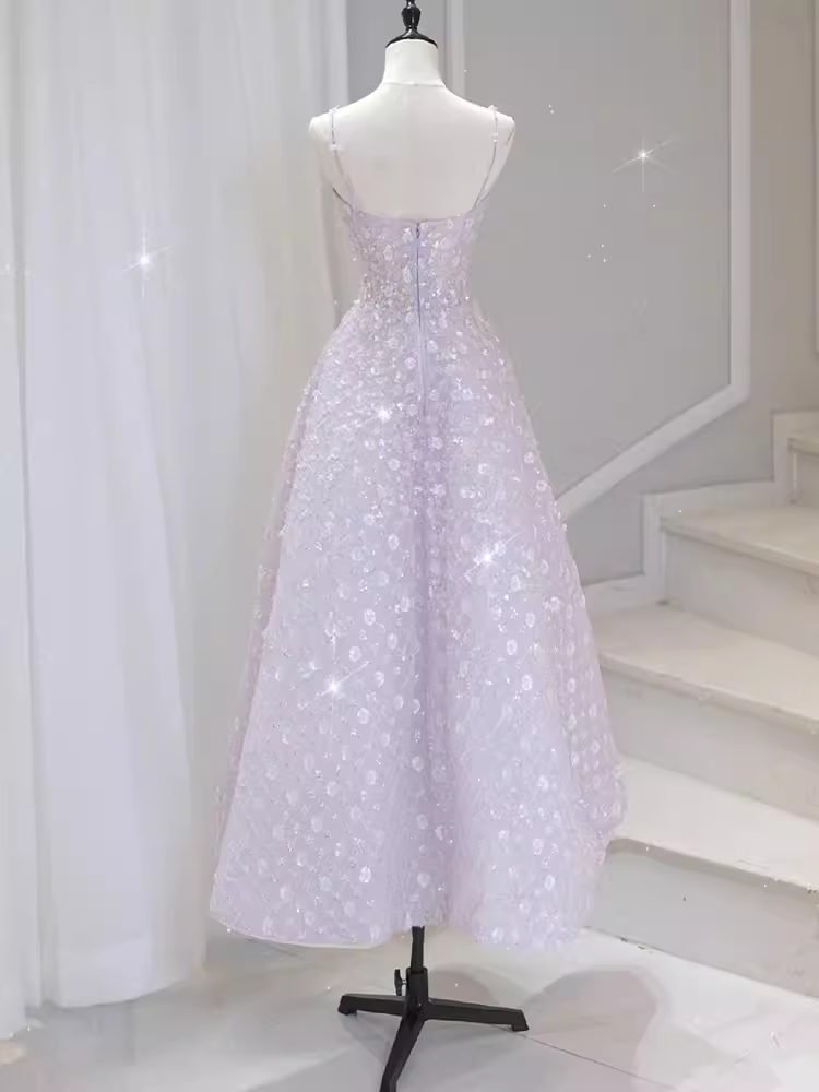 Sexy A Line Sleeveless Pink Floral Long Formal Prom Dresses