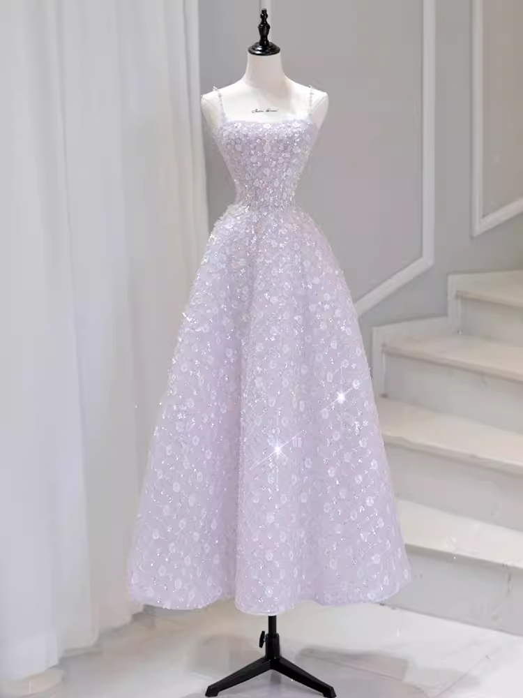 Sexy A Line Sleeveless Pink Floral Long Formal Prom Dresses