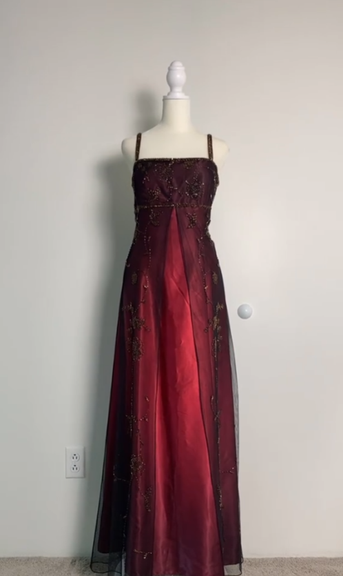 Sexy A Line Spaghetti Straps Burgundy Long Formal Evening Dresses Party Dresses Formal Prom Dresses
