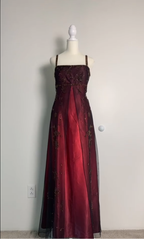 Sexy A Line Spaghetti Straps Burgundy Long Formal Evening Dresses Party Dresses Formal Prom Dresses