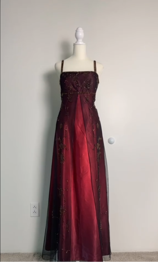 Sexy A Line Spaghetti Straps Burgundy Long Formal Evening Dresses Party Dresses Formal Prom Dresses