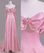 Sexy A Line Sweetheart Pink Satin Long Formal Prom Dresses Formal Evening Dresses Formal Dresses