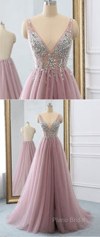 Sexy Backless Formal Prom Dresses V Neckline, Formal Dresses, Formal Dresses, Graduation School Party Dance Dresses