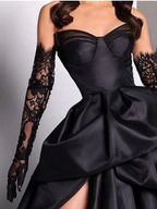 Sexy Ball Gown Strapless Burgundy Long Slit Party Dresses Formal Prom Dresses