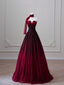 Sexy Ball Gown Strapless Long Burgundy Formal Prom Dresses Formal Evening Dresses