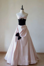 Sexy Ball Gown Sweetheart Neckline Pink Satin Formal Dresses Formal Prom Dresses