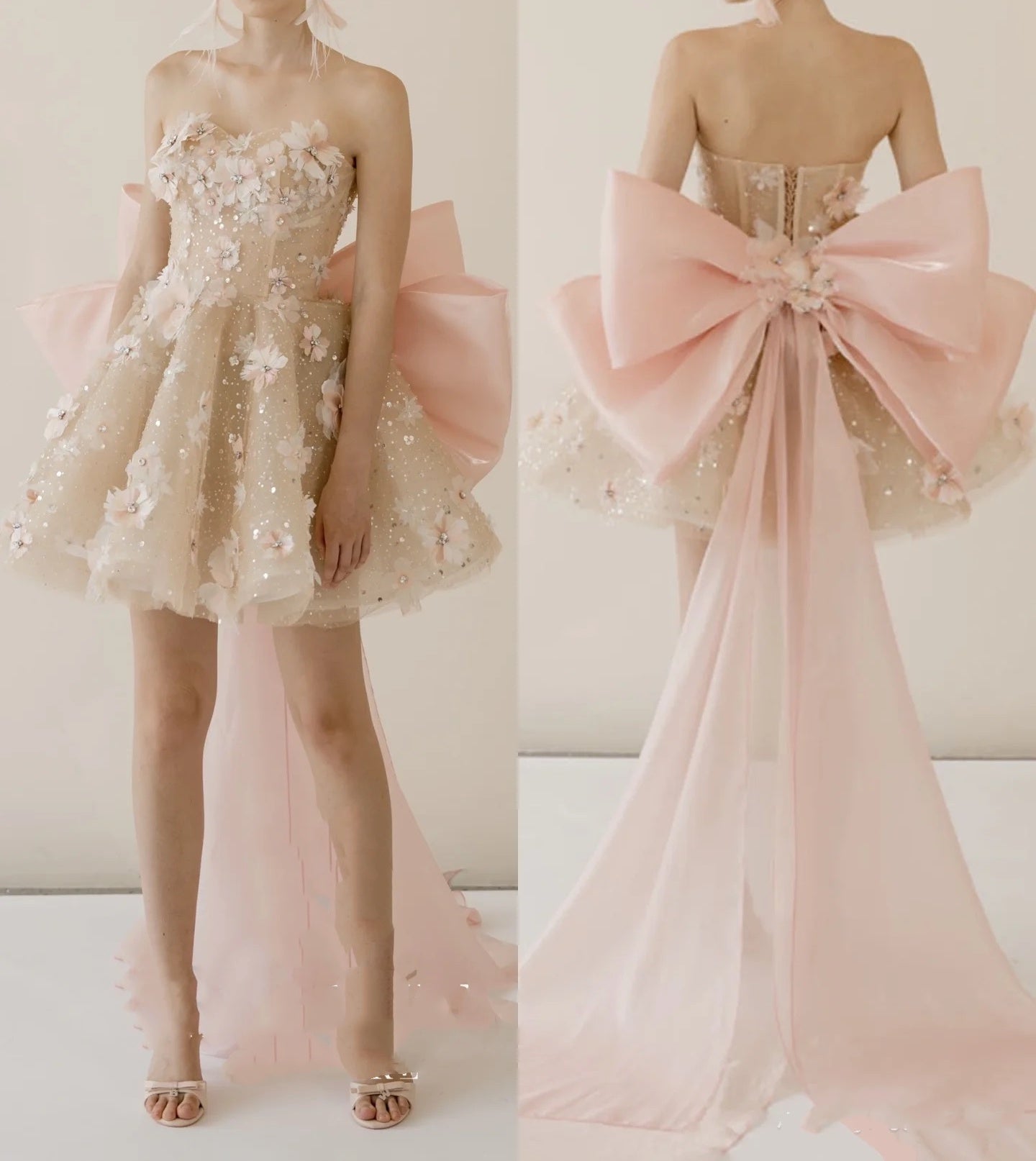 Sexy Ball Gown Sweetheart Pink Floral Lace Formal Prom Dresses Party Dresses
