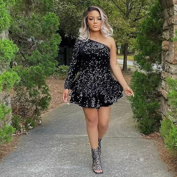 Sexy Birthday Dresses Black Sequin Homecoming Dresses Birthday Outfits
