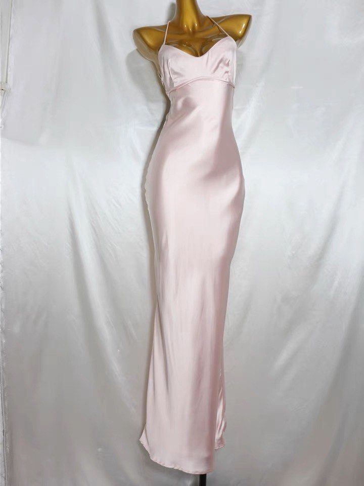 Sexy Birthday Dresses Pink Halter Formal Prom Dresses Birthday Outfits