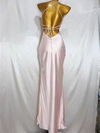 Sexy Birthday Dresses Pink Halter Formal Prom Dresses Birthday Outfits