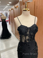 Sexy Black Mermaid Lace Long Formal Prom Dresses Formal Dresses